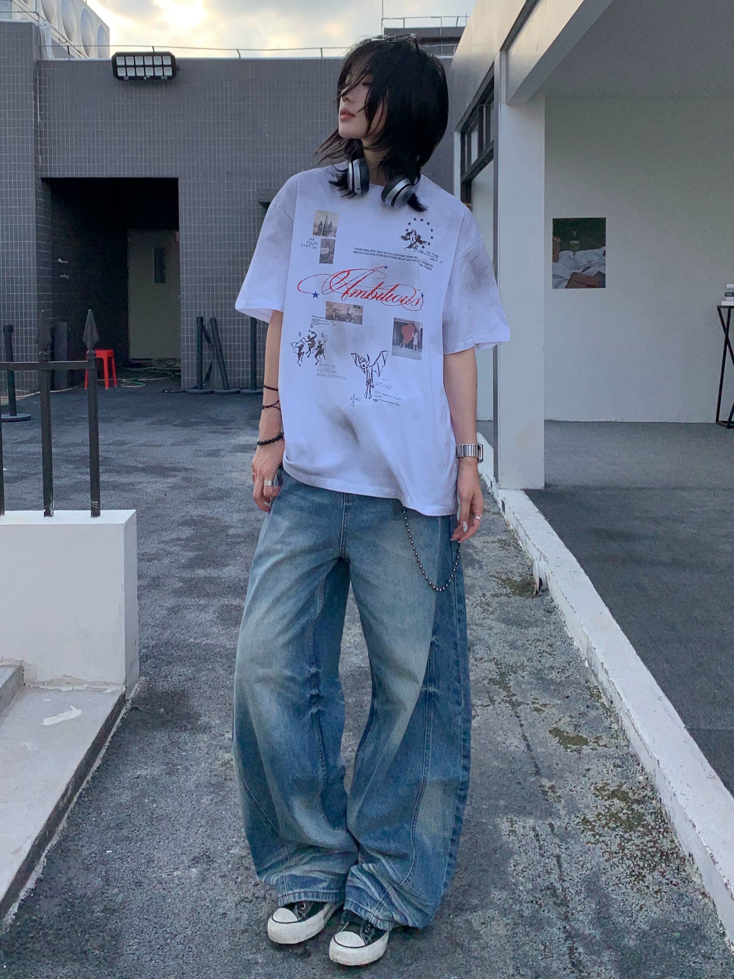 【Oneblue Shop】アンビシャス グラフィックTシャツ / Ambitious Graphic Tee NS67128