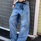 【Oneblue Shop】ルーズフィット バギーデニムパンツ / Loose Fit Baggy Denim Pants NS67121
