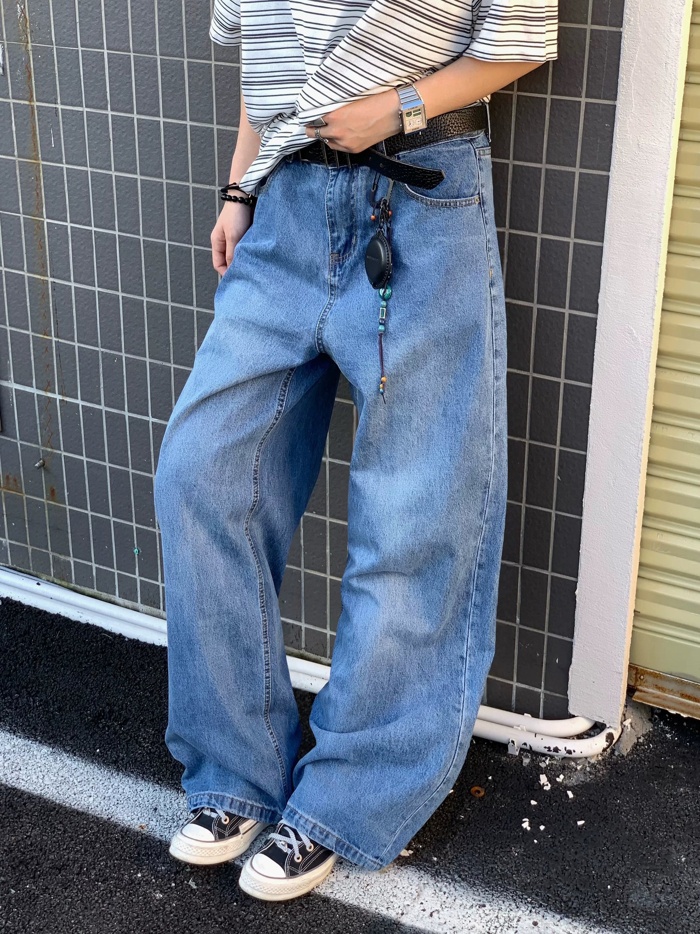【Oneblue Shop】ルーズフィット バギーデニムパンツ / Loose Fit Baggy Denim Pants NS67121