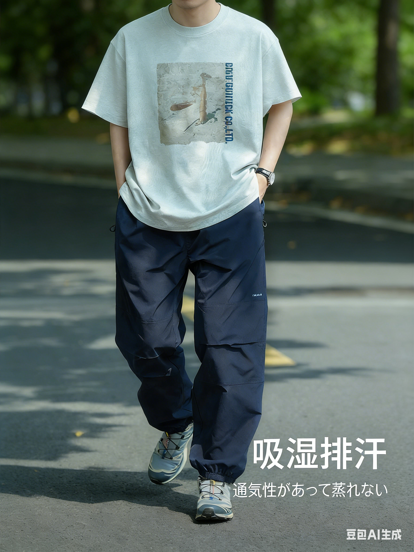 【OneBlue Shop】Cool Dry Pants / 接触冷感 吸汗速乾 パンツ N2318