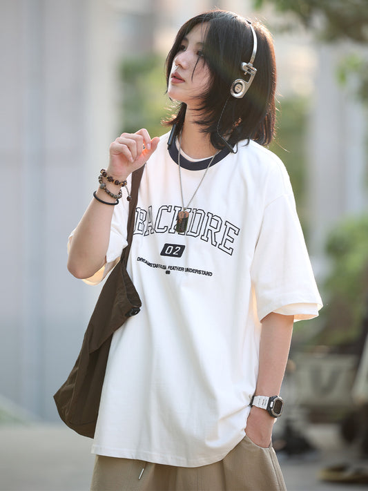 【Oneblue Shop】アルファベットプリント 半袖Tシャツ メンズ 夏 LS0306161