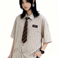【Oneblue Shop】ルーズストライプシャツ Loose Stripe Shirt LS202510012