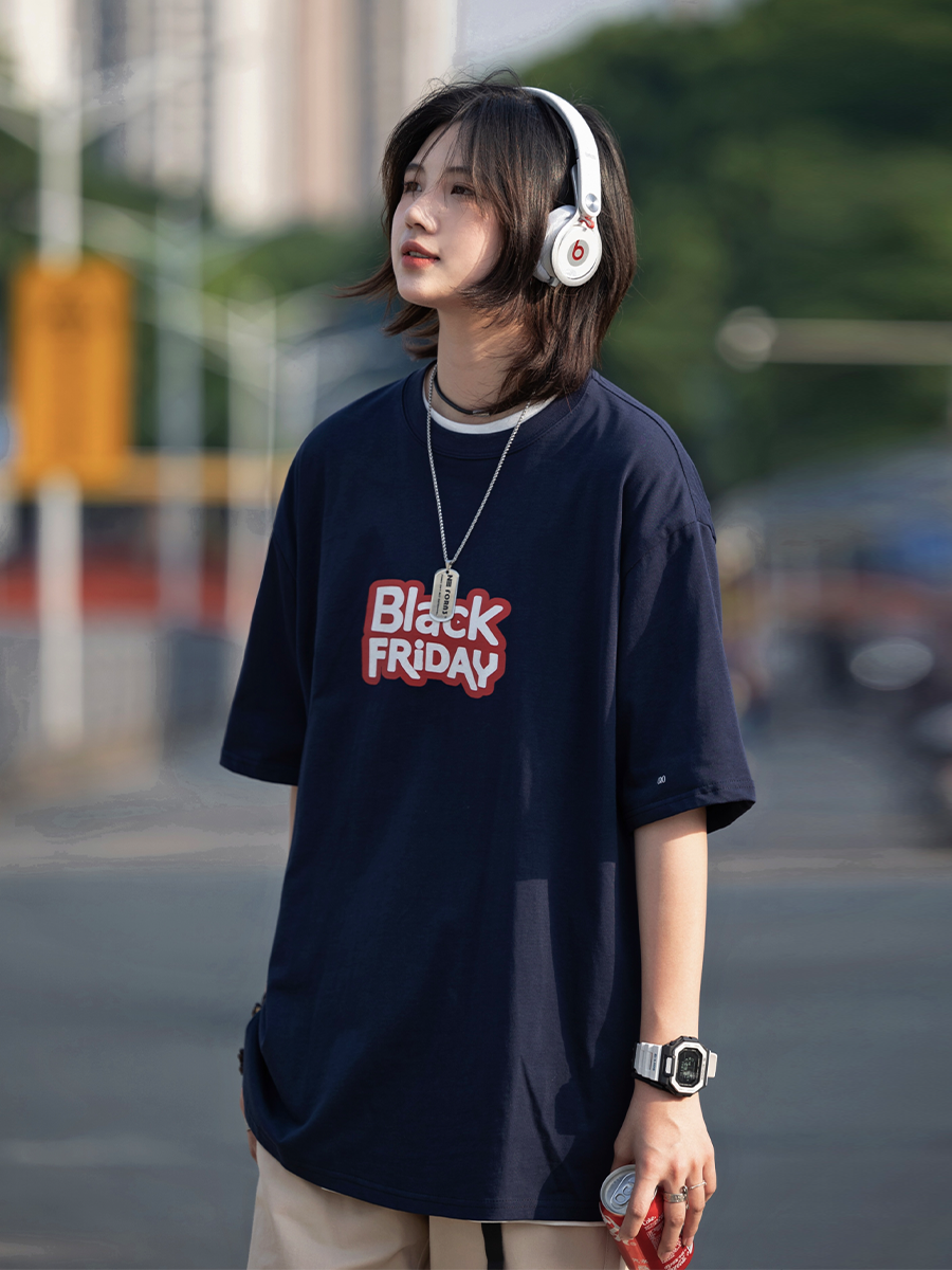 【Oneblue Shop】ワイドフィットマザープリント半袖Tシャツ LS372401