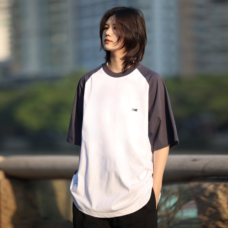 [Oneblue Shop] 260g Contrast Color Raglan T-shirt LS042201