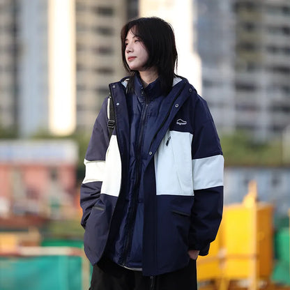 [Oneblue Shop] Duck Down Jacket Winter Coat 3-in-1 Removable Hood [2 pieces including inner]