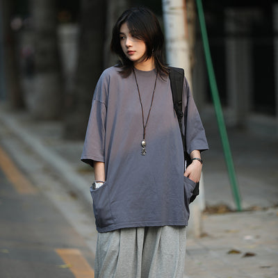 Oneblue/レトロ Tシャツ半袖 Oversize 250g  LST222305