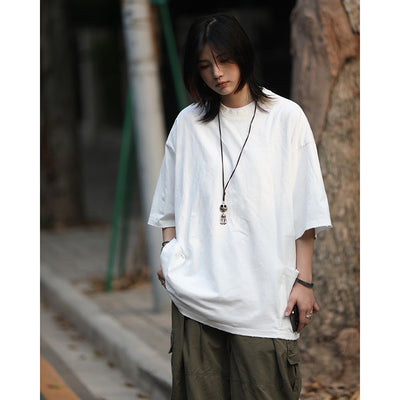 Oneblue/レトロ Tシャツ半袖 Oversize 250g  LST222305